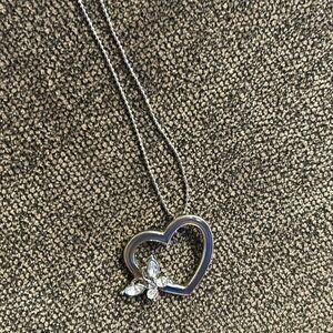 Women’s mood heart with butterfly necklace